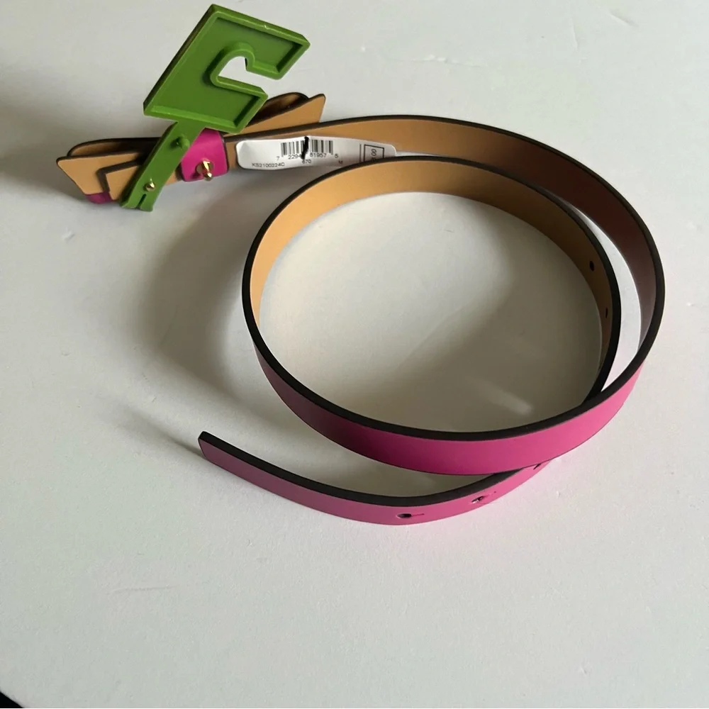 KATE SPADE BOW FRONT BELT PINK MEDIUM NWT